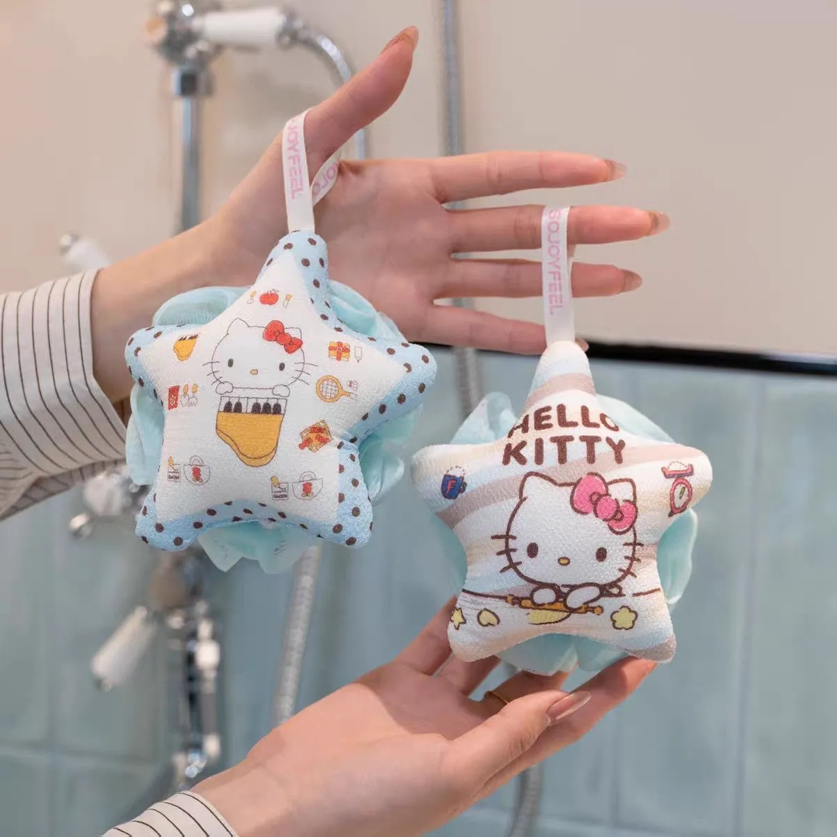 Cute Star-Shaped Non-Shedding Bath Ball – Super Soft Shower Sponge Puff, Durable Foaming Bath Scrubber for Women, Men & Kids, Fun Bathroom Accessory